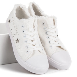 Valkoiset kankaiset lenkkarit valkoinen 2