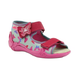 Befado 242p077 sandaalit, joissa nahkainen sisäosa vaaleanpunainen harmaa 1