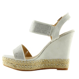 Harmaa sandaalit kiilakorolla 3811-7 Harmaa 2