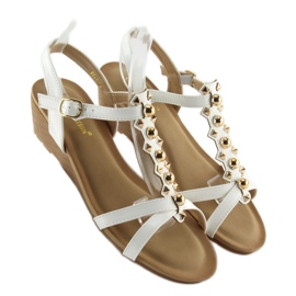 Sandaalit matalalla kiilakorkolla valkoinen HX-1 valkoinen 1