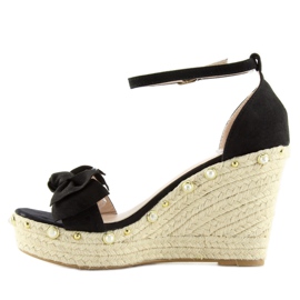 Mustat sandaalit espadrillit kiiloilla L2668 2