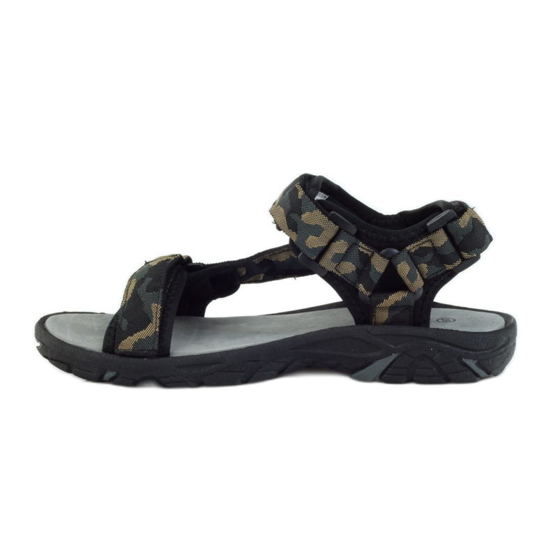 American Club Sandaalit, joissa amerikkalainen 1728-nahkaosa musta ruskea 2