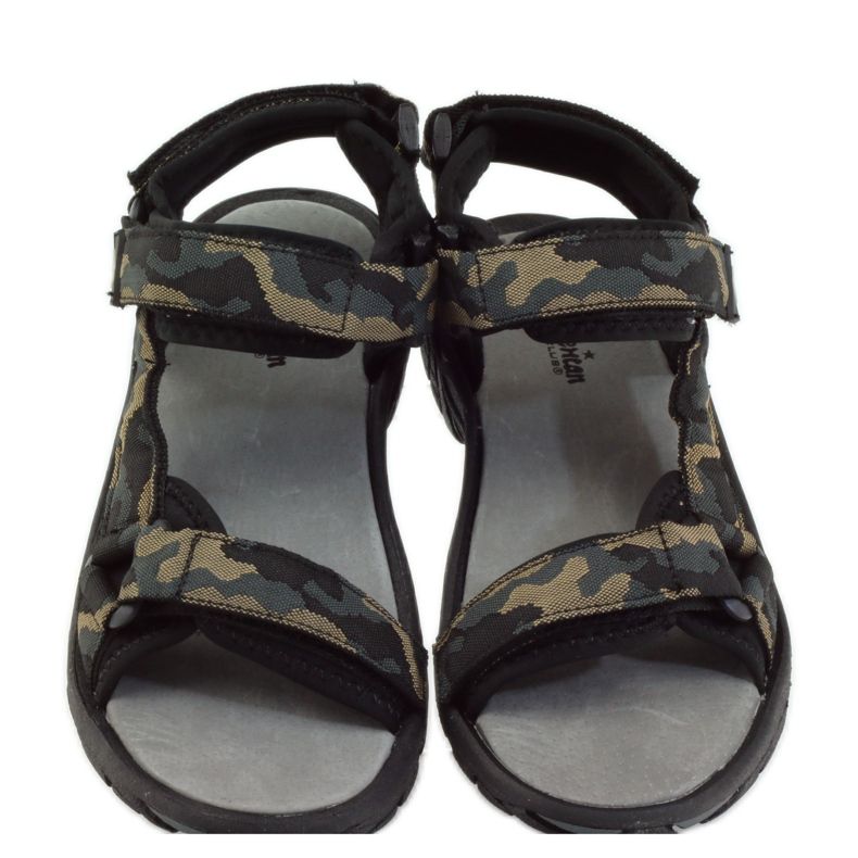 American Club Sandaalit, joissa amerikkalainen 1728-nahkaosa musta ruskea 4