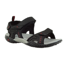 American Club Sandaalit, joissa amerikkalainen 1715-nahkaosa musta 1