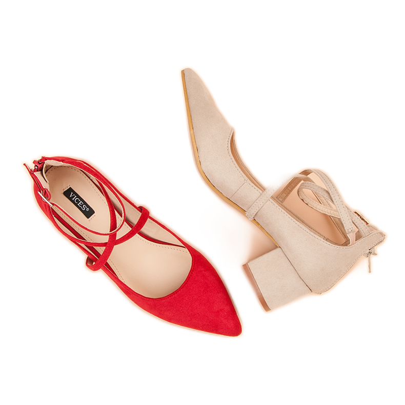 VICES mokkanahkapumput punainen 1