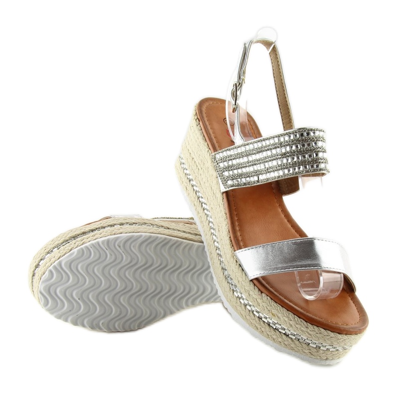 Hopeiset GG-5 espadrillesandaalit kiiloilla harmaa 1