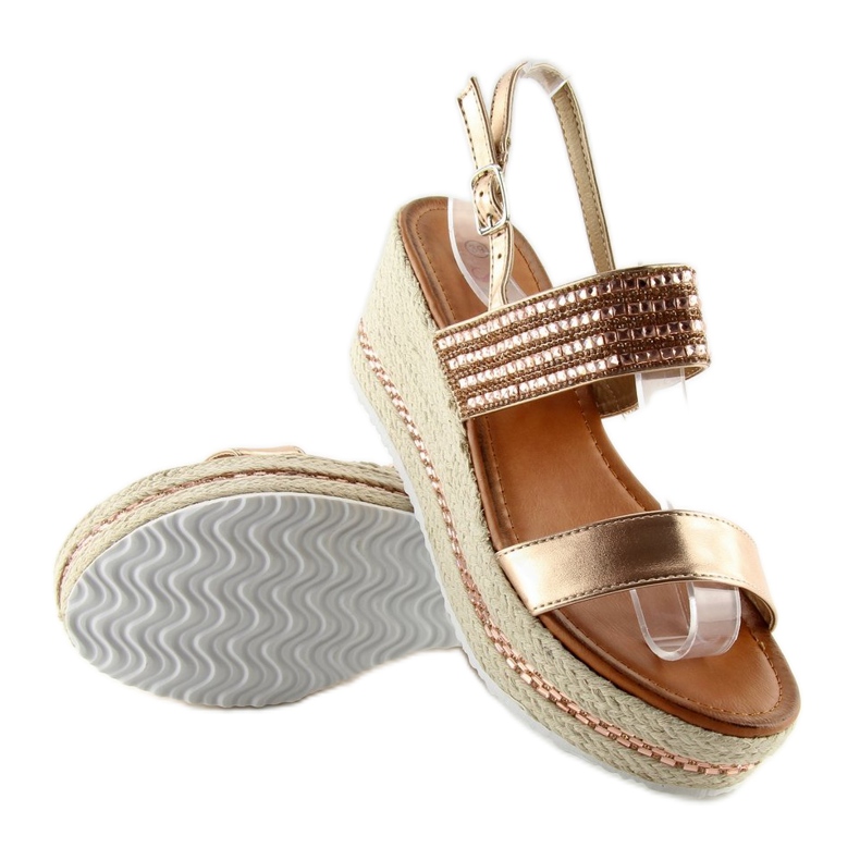 Sandaalit, espadrillit hopeakiiloilla vaaleanpunainen 1 Sandaalit, espadrillit hopeakiiloilla vaaleanpunainen 1