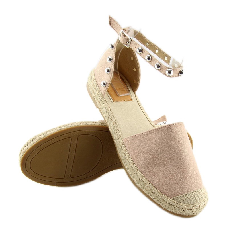Espadrillit vaaleanpunaisilla nastoilla A636-ESP-1 pinkki vaaleanpunainen 1