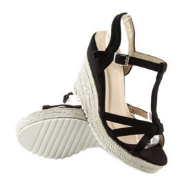 Mustat sandaalit, espadrillit kiilalla, musta 680-30 Musta 2