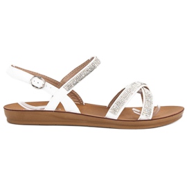 American Club Sandaalit amerikkalaisilla koristeilla valkoinen 2