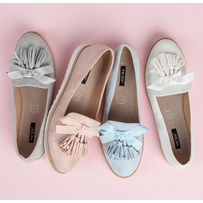 Vices Mokkanahkaa hapsuilla valkoinen 1