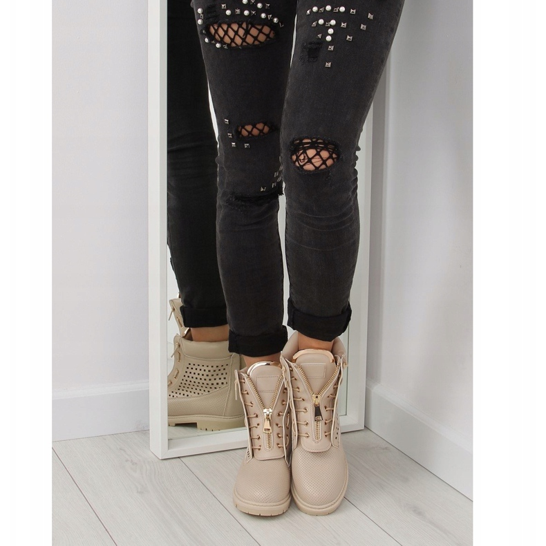 Harjakattoinen balmanki kultainen vetoketju R103 Beige 2