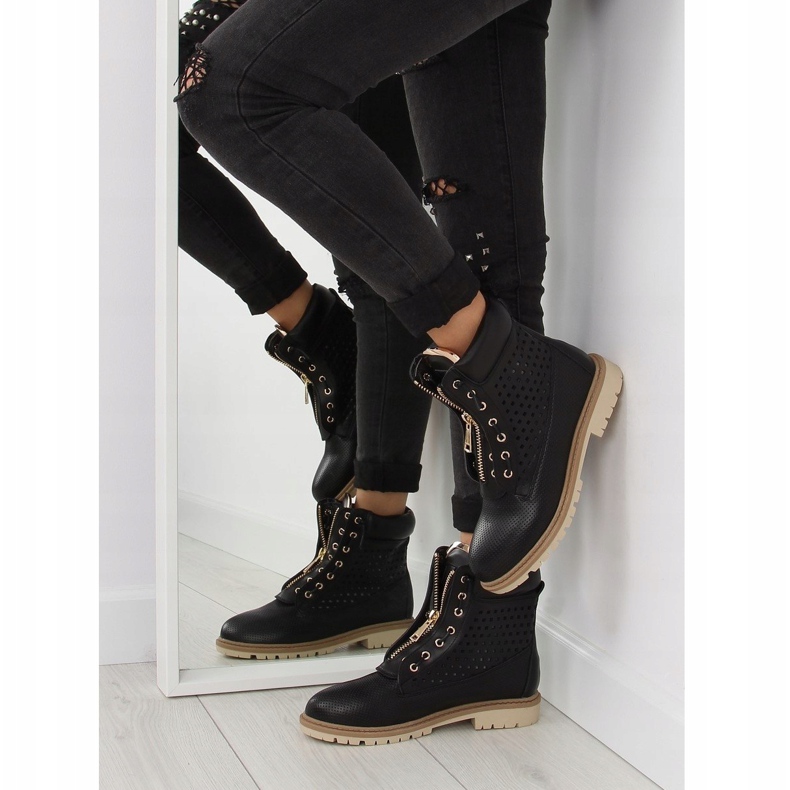 Harjakatkoiset balmanat, kultainen vetoketju, musta R103 Musta 1