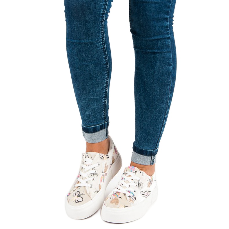 Kylie Velour tennarit alustalla beige 1