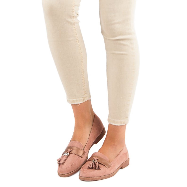 Tyylikkäät vaaleanpunaiset mokasiinit vaaleanpunainen 1