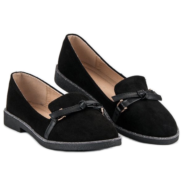 Bestelle Tyylikkäät mokkanahkaiset kengät musta 2