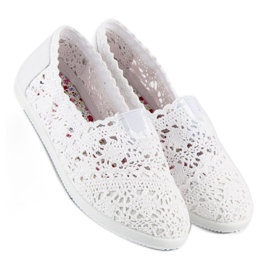 Valkoiset pitsiset balerinat valkoinen 1