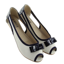 Avovarvas valkoiset ballerinat D314 WHITE / NAVY valkoinen 1