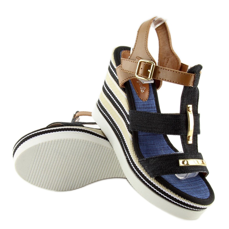 Mustat YQ05 Mustat kiila sandaalit 1