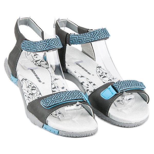 Hasby Litteät velcro sandaalit harmaa 2