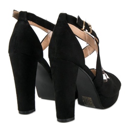 Sandaalit korkeassa tolppassa musta 1