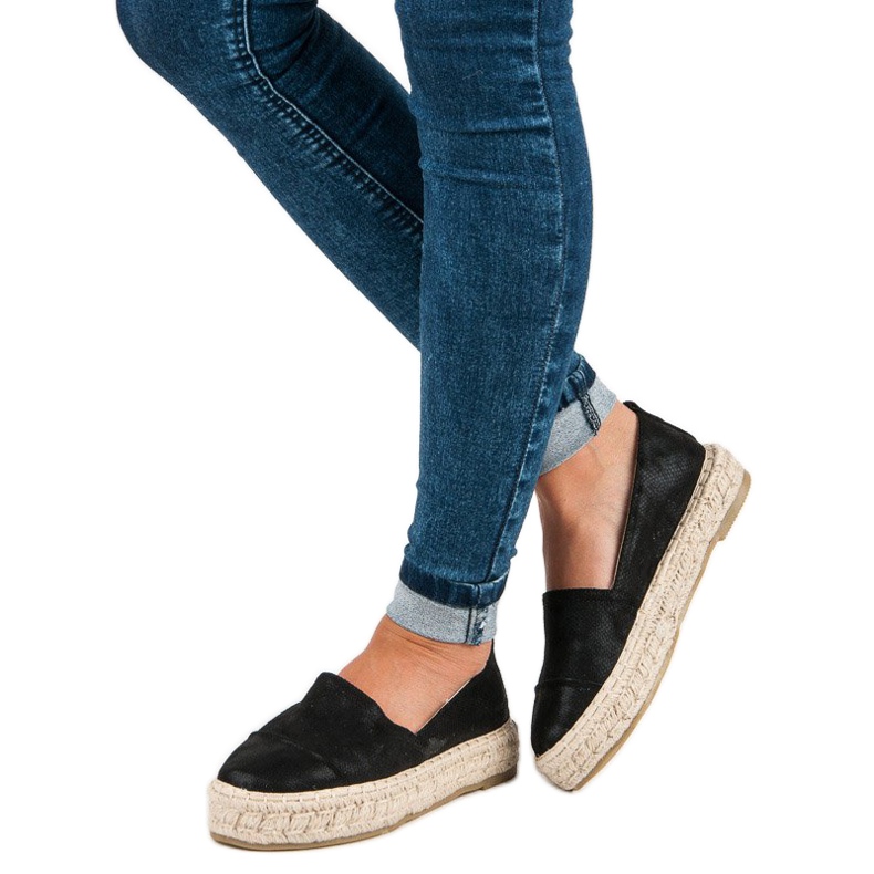 Slip-on espadrillit alustalla musta 2