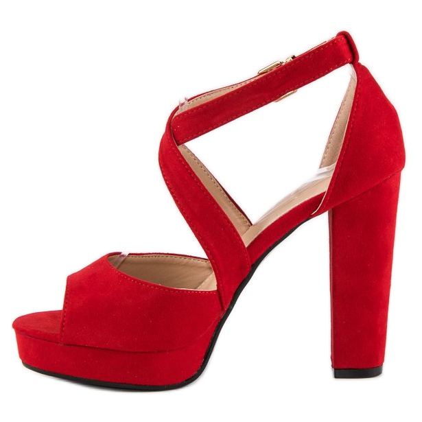 Sandaalit korkeassa tolppassa punainen 2 Sandaalit korkeassa tolppassa punainen 2