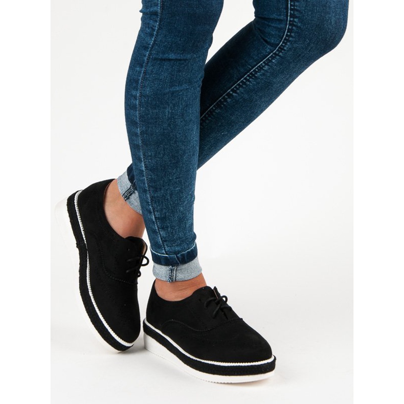 Erynn Nahkaiset mokkanahkaiset kengät musta 1