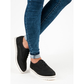 Ideal Shoes Mustat nauhakengät 2