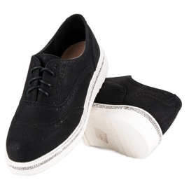 Ideal Shoes Mustat nauhakengät 4