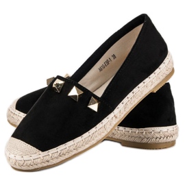 Bestelle Mustat espadrillit strassilla 2