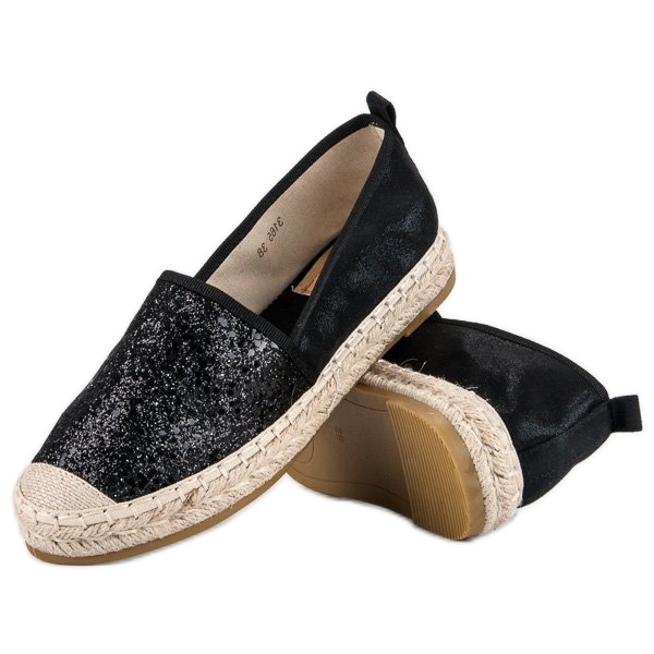 Coura Mustat espadrillit glitterillä 2