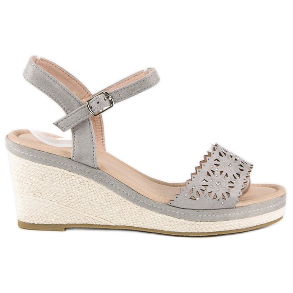 Ideal Shoes Harmaa espadrillit kiilassa 1