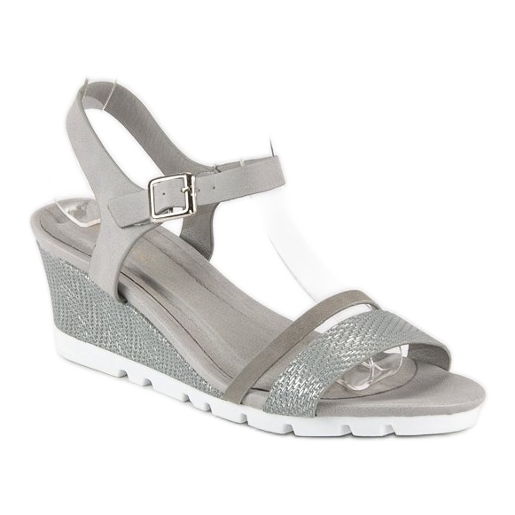 Ideal Shoes Harmaa kiila sandaalit 2