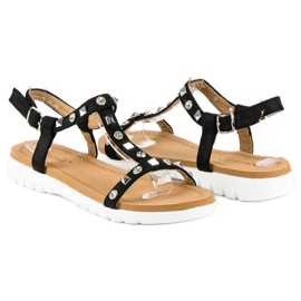 Bestelle Mukavat litteät sandaalit musta 1