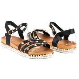 Anesia Paris Rock Flat sandaalit musta 1