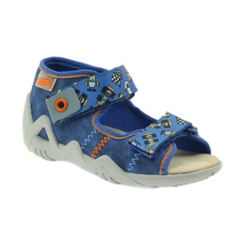 Befado sandaalit 250p nahkainen sisäosa sininen oranssi 1