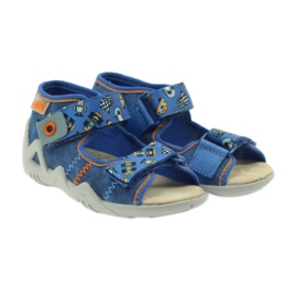 Befado sandaalit 250p nahkainen sisäosa sininen oranssi 4