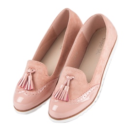 Super Me Vaaleanpunaiset mokasiinit hapsuilla vaaleanpunainen 1