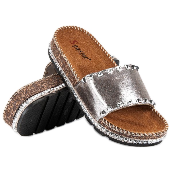 Seastar Tyylikkäät naisten tossut harmaa 2