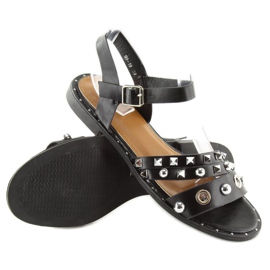 Mustat sandaalit tasaisella pohjalla 99-19 1