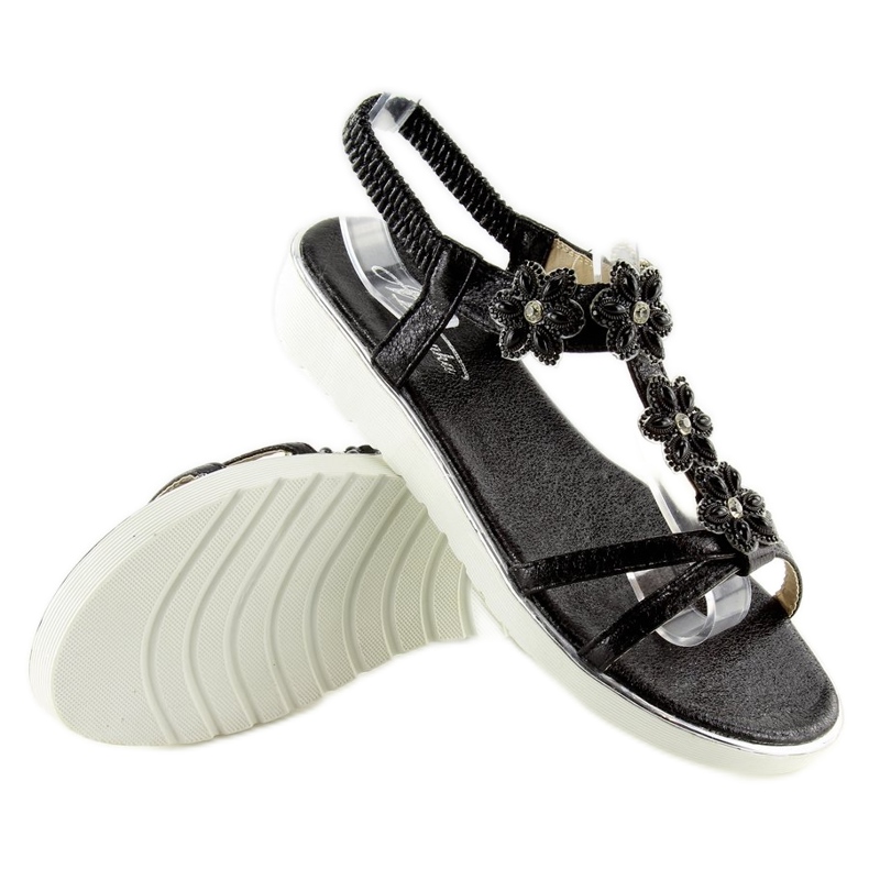 Mukavat kukkasandaalit musta 127-58 Musta 2