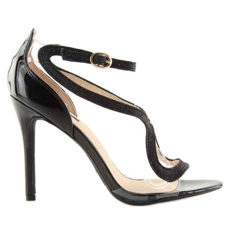 Mustat sandaalit korkokengillä 1443 musta 2