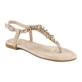 Vices Tyylikkäät litteät sandaalit ruskea 1