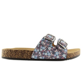 Harmaa korkkipohjaiset tossut 6231 sininen 2