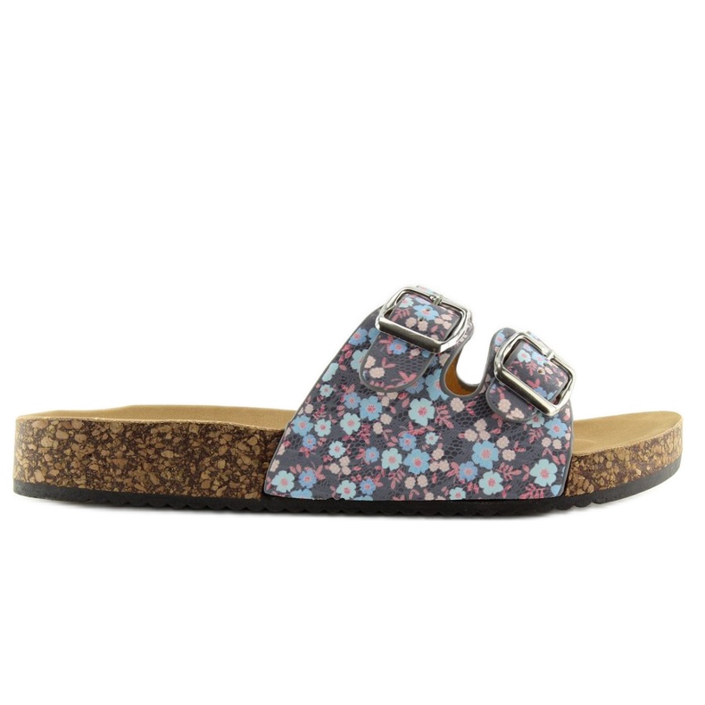 Harmaa korkkipohjaiset tossut 6231 sininen 2