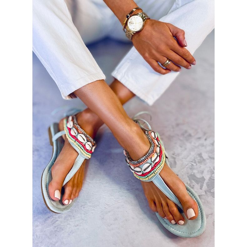 BM Sandaalit sinisillä helmillä 8241 L.SININEN 2