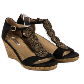 Corina Koristeelliset kiila sandaalit musta 2