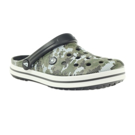 American Club Kroks tukkivat tossut camo sandaalit valkoinen musta vihreä 1