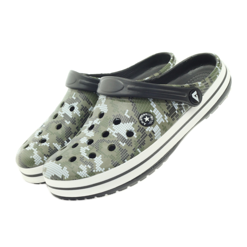 American Club Kroks tukkivat tossut camo sandaalit valkoinen musta vihreä 4